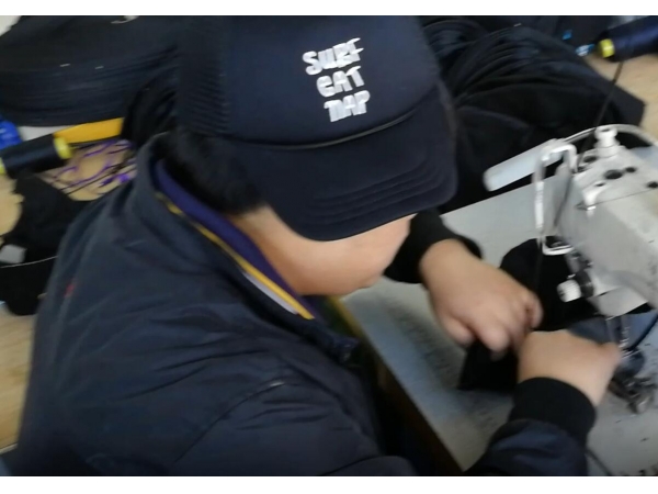 caps making panels sewing