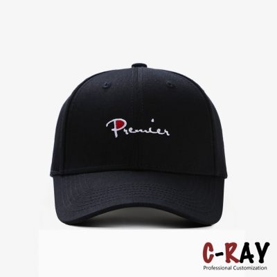 Fashion Breathable In Black cotton baseball cap embroidery logo 