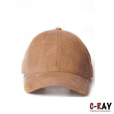 China Custom 6 Panel Structured Corduroy Baseball Cap