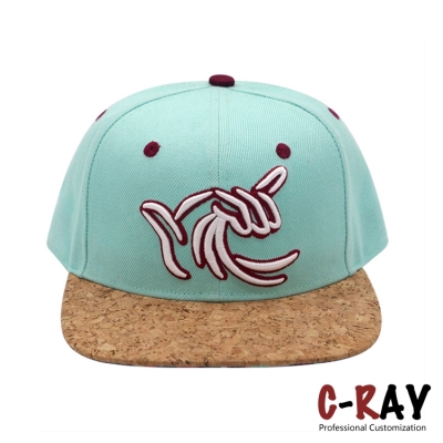 6 panles cork brim snapback cap 