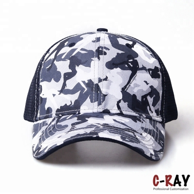 digital printing 6 panel baseball trucker cap mesh cap