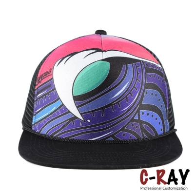 热升华印大头网帽snapback trucker cap0041