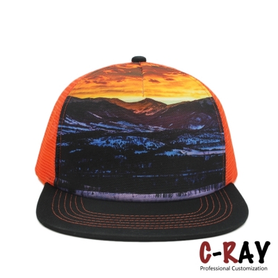 数码印大头网帽snapback trucker cap0046