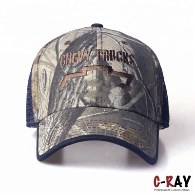 6 panels camo baseball trucker cap mesh cap 