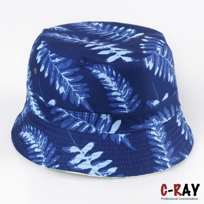 Printed Fisherman Hat Flat Top Wild Black Tide Bucket Hat