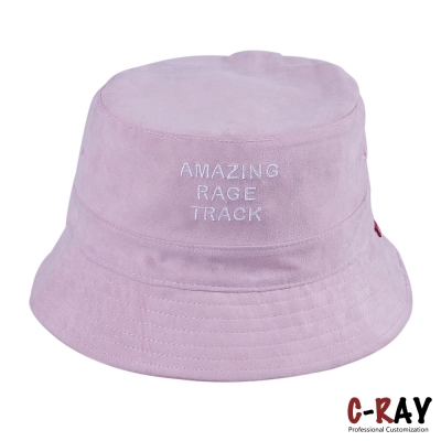 Customized Suede embroidery Bucket Hats Wholesale