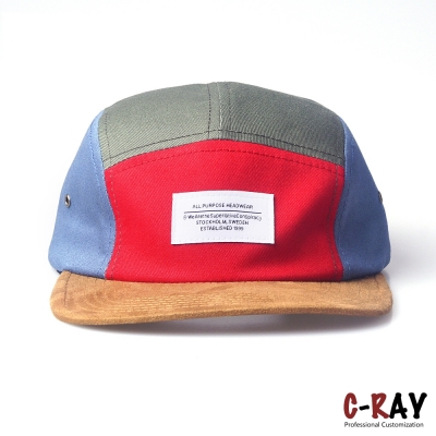 stylish 5 panel hat,soft 5 panel hat,snap back 5 panel hat with suede brim