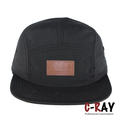 5 panel hat leather patch and custom 5 panel cap flat hats