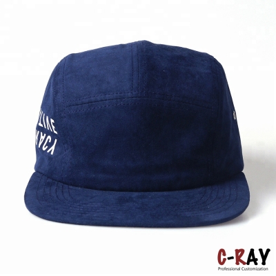 Wholesale custom logo design branded flat brim 5 panel camper hats caps